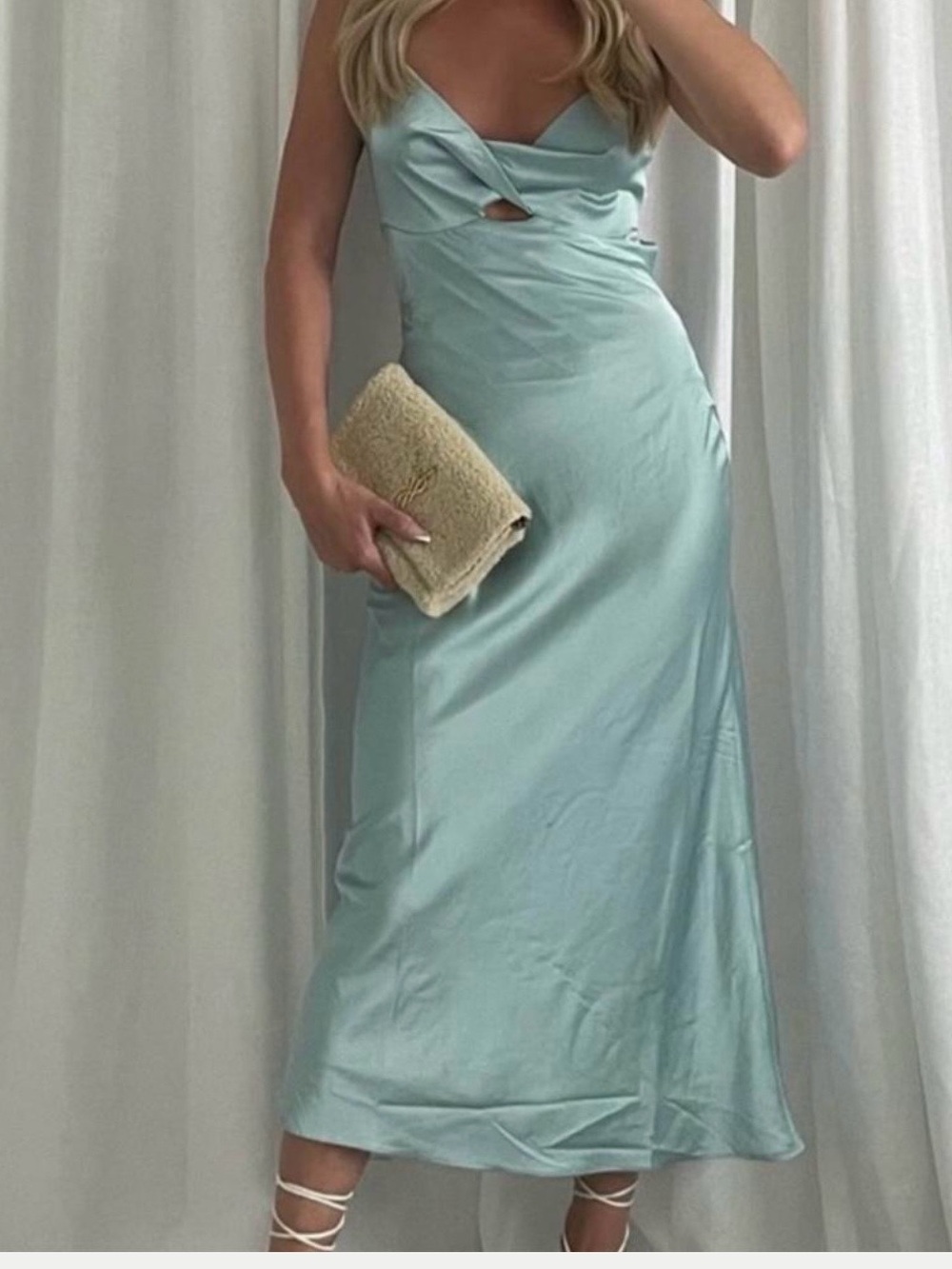 Cotton Candy LA Teal Slip Dress Size Small